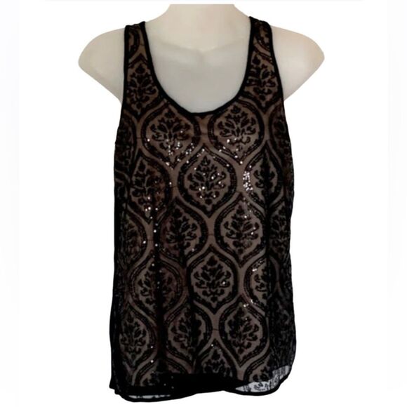 The Limited Black Sequin Sheer Damask Tank — Party / Night Out – XS - Picture 2 of 7